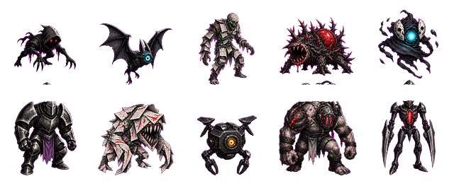 Enemy roster art from the game